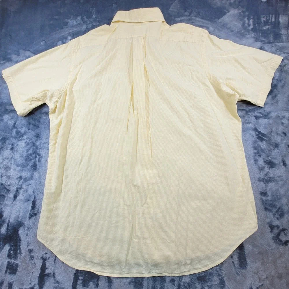 Polo Ralph Lauren Mens XL Yellow Gingham Seersucker S/S Button Down Shirt